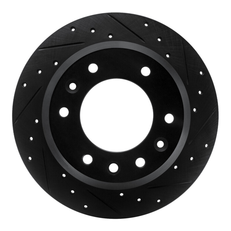 Hyundai Entourage Brake Rotor (1) - Rear Right - R1 Concepts - Drilled & Slotted - Black - `06-`14